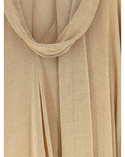 Alberta Ferretti Natural Viscose Blend Long Dress