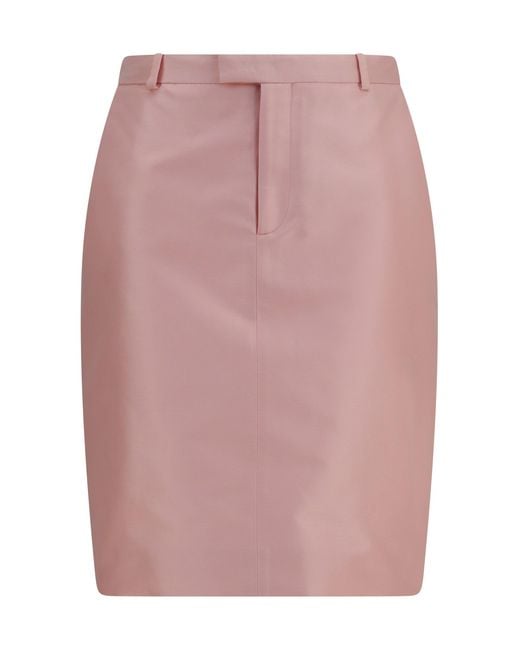 Women's Pink Silk Faille Skirt