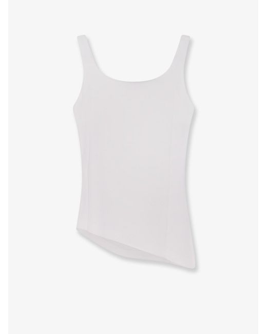 R2W White Air Twisted Cotton And Modal Top