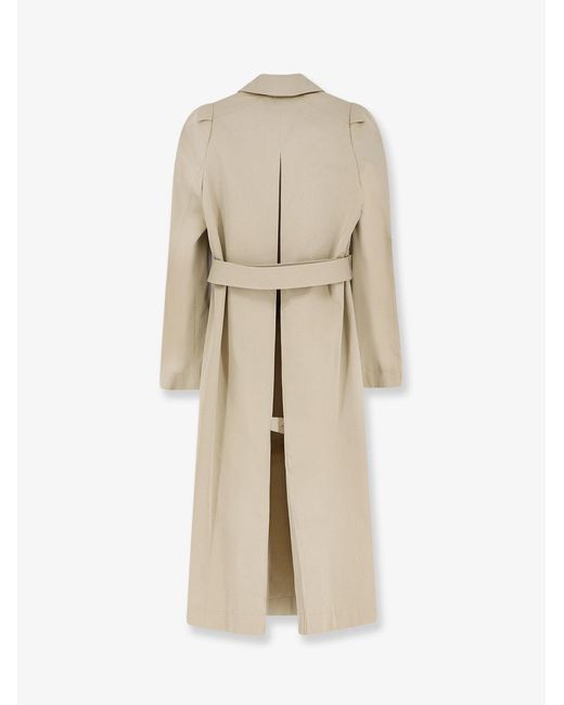 McQueen Natural Cotton Trench With Puff Sleeves