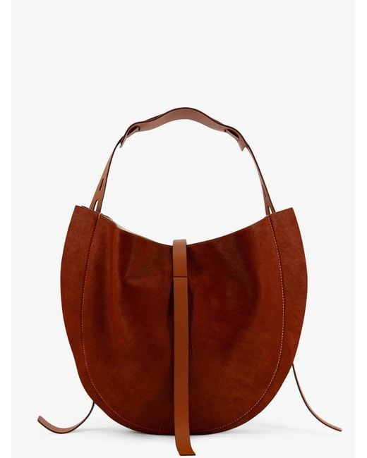 MINOBOSSI Brown Pony Skin Shoulder Bag
