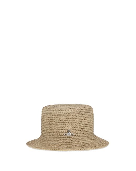 Vivienne Westwood Natural Orb Raffia Bucket Hat