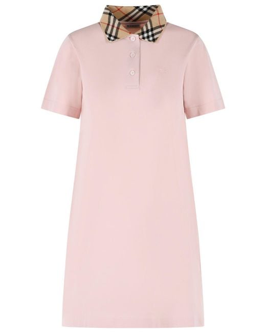 Burberry Pink 'Iris' Cotton Polo Shirt