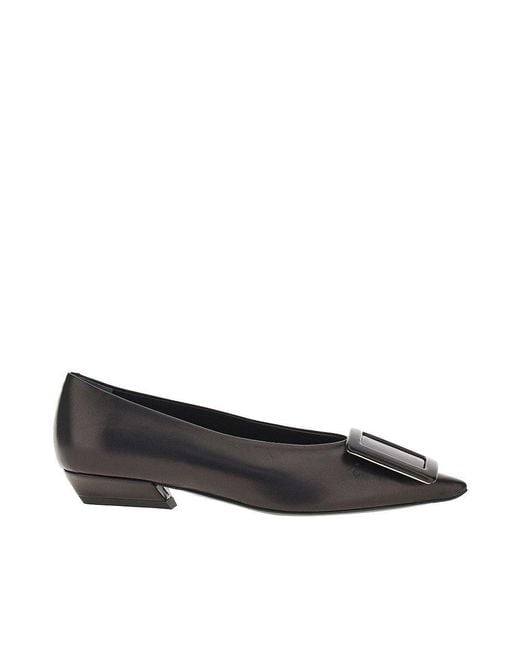 Roger Vivier Black Nappa Leather 'Viv
