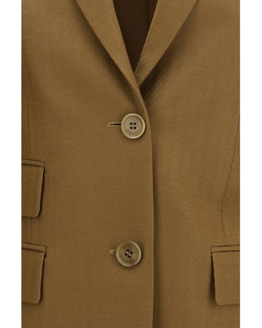 Burberry Green Wool And Mohair Blazer