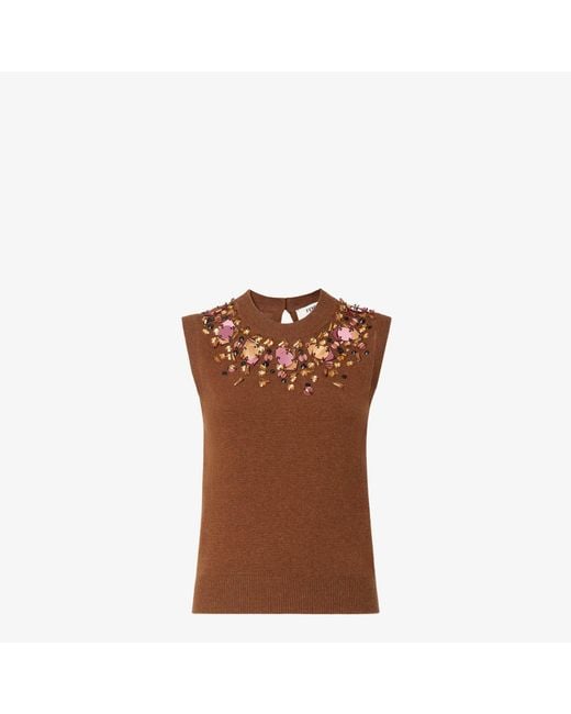 Fendi Brown Wool And Cashmere Gilet