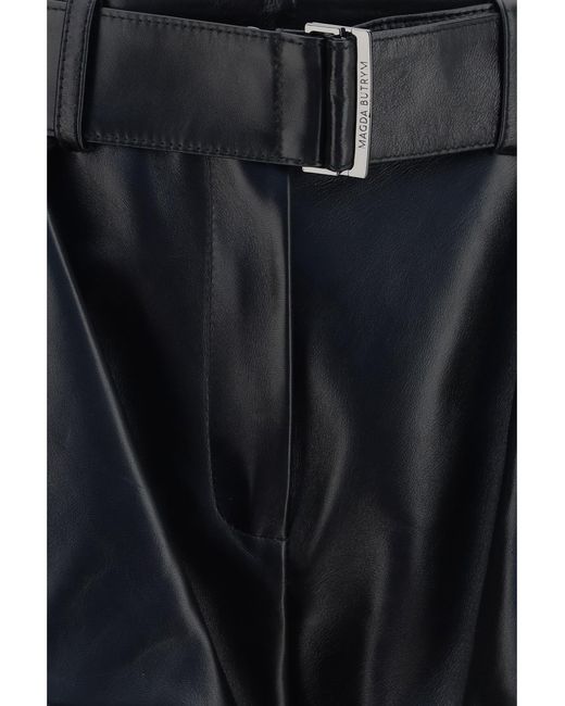 Magda Butrym Black Shorts Flared Leather