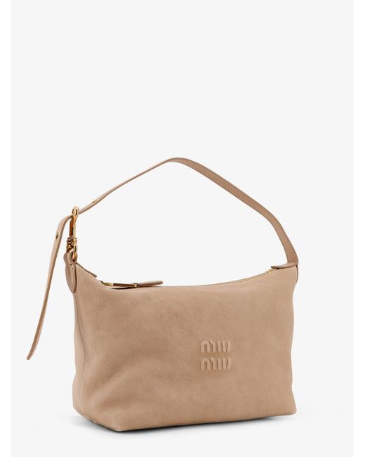 Miu Miu Brown Leather Pouch Handbag