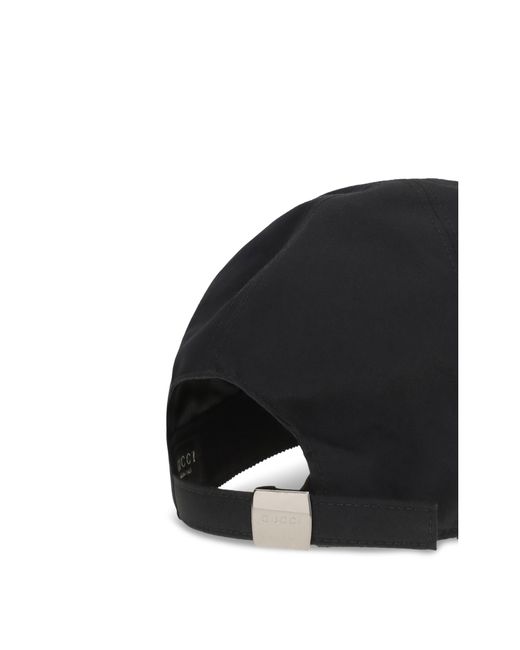 Gucci Black Baseball Cap With Gg Fabric Detail for men