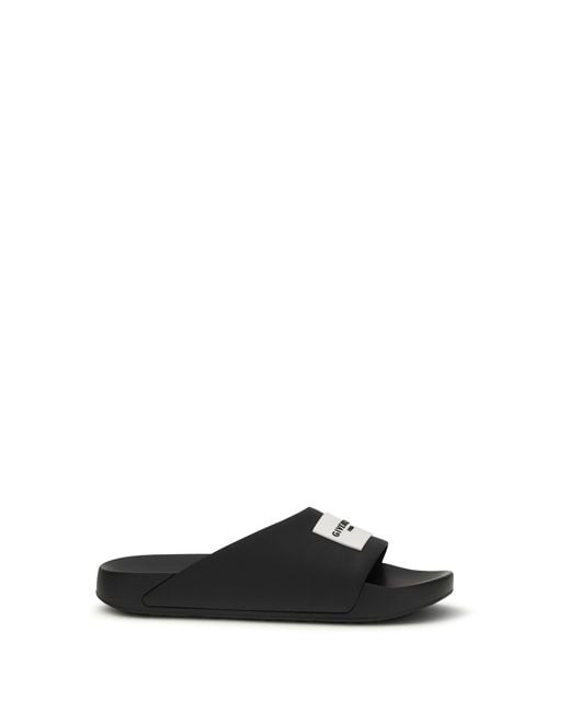 Givenchy White Rubber Logo Slippers