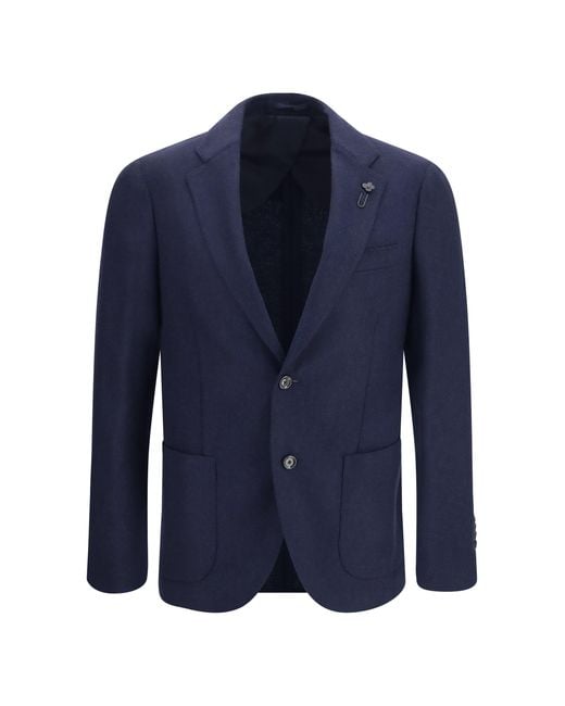 Lardini Blue Wool And Cashmere Jacket for men