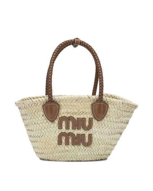 Miu Miu Natural Small Straw Handbag