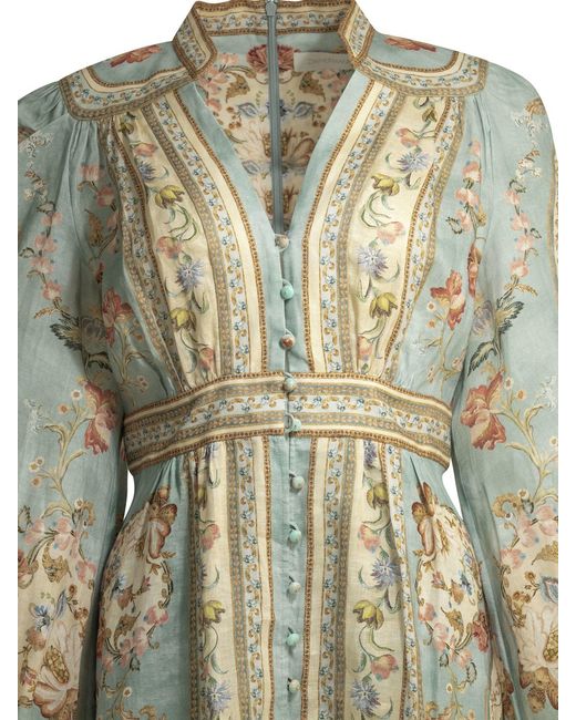 Zimmermann Green "Roselight" Midi Dress