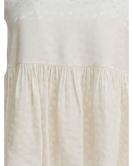 Chloé White Silk Peplum Top