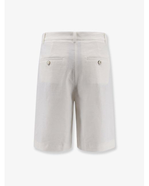 Pinko White Byrana Linen And Viscose Shorts
