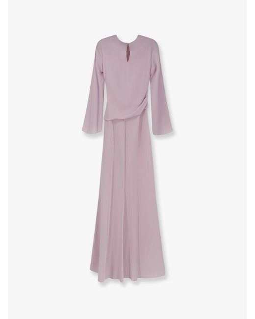 McQueen Pink Long Dress With Drapery