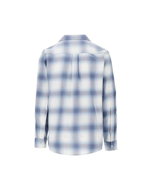Carhartt Blue 'Tyers' Check Cotton Shirt for men