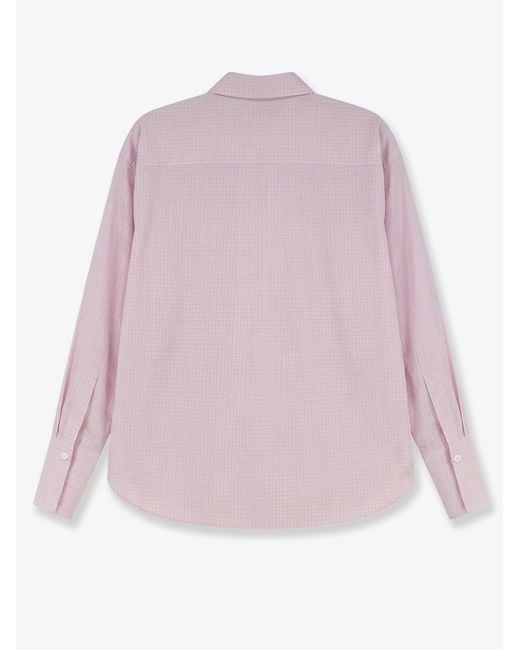 The Attico Pink Cotton Shirt With Front Embroidered Logo