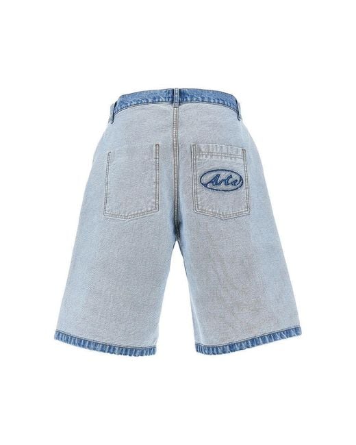 Arte' Blue Inside/Out Denim Shorts for men