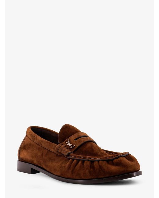 Saint Laurent Brown Le Loafer Suede Loafer for men