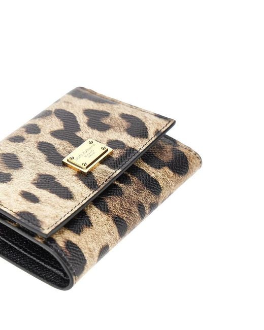 Dolce & Gabbana Metallic Dolce&Gabbana Leopard-Print Leather Wallet