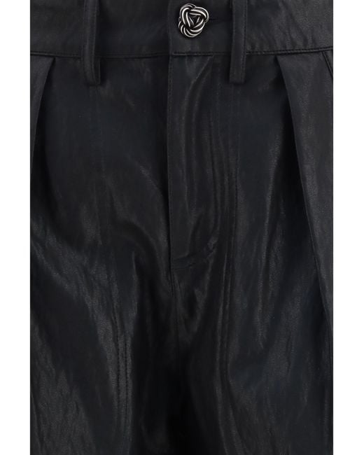 Kristina Ti Black Faux Leather Pants Vintage Effect