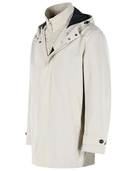 Fay White 'Morning' Microfaille Parka for men