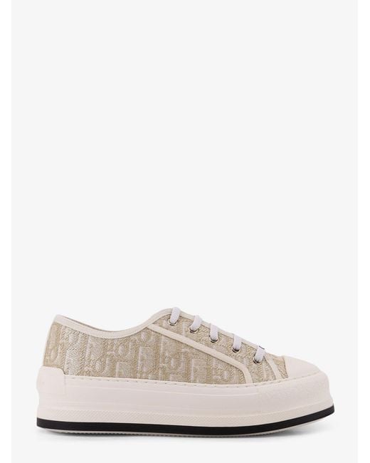 Dior White Canvas Walk'N' Sneakers With Oblique Motif
