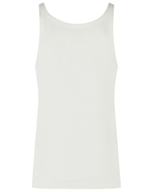Dolce & Gabbana White Ivory Cotton Tank Top for men