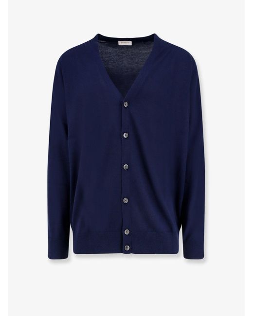 Bramani Cashmere Blue Wool Cardigan for men