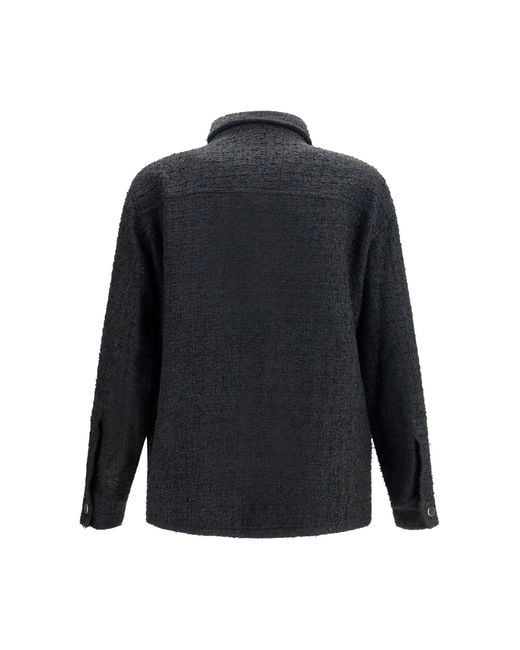 Balmain Blue Tweed Buttoned Jacket for men