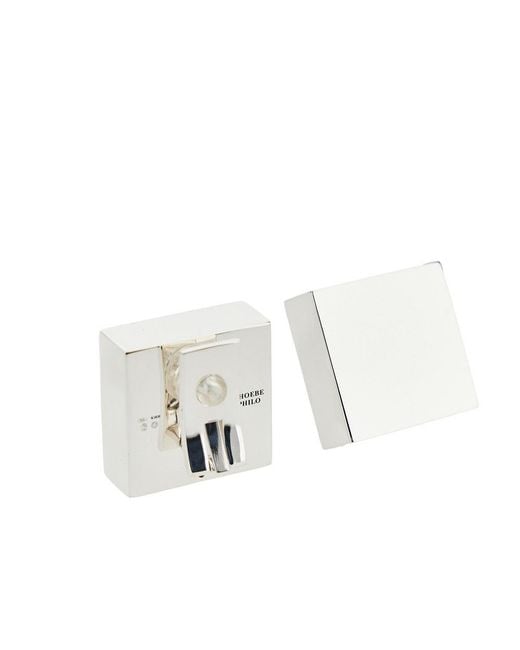 Phoebe Philo White Cube Studs Earrings