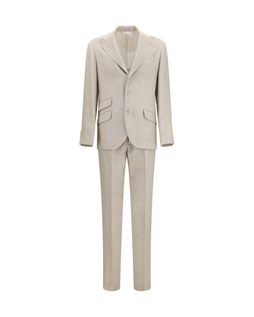 Brunello Cucinelli Natural Hopsack Suit for men
