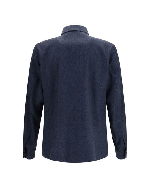 Etro Blue Pure Wool Jacket for men