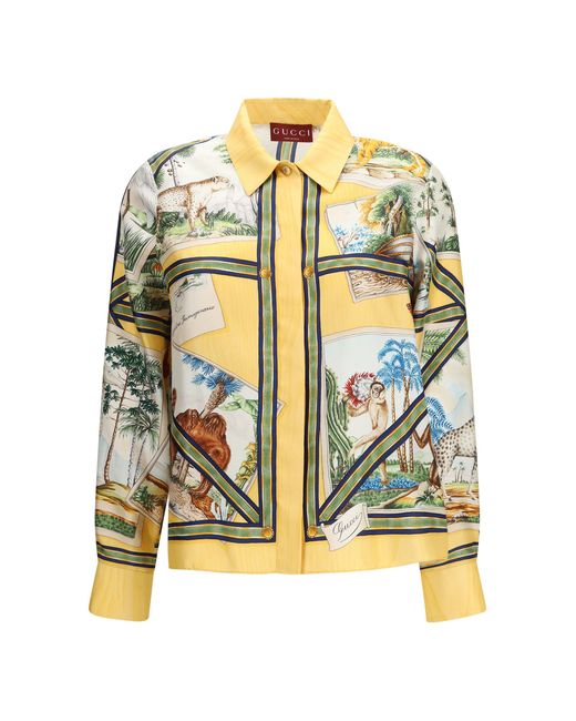 Gucci Metallic Silk Twill Shirt