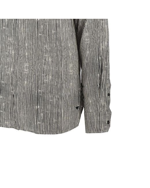 Emporio Armani Gray Printed Lyocell-Blend Comfort Fit Shirt for men