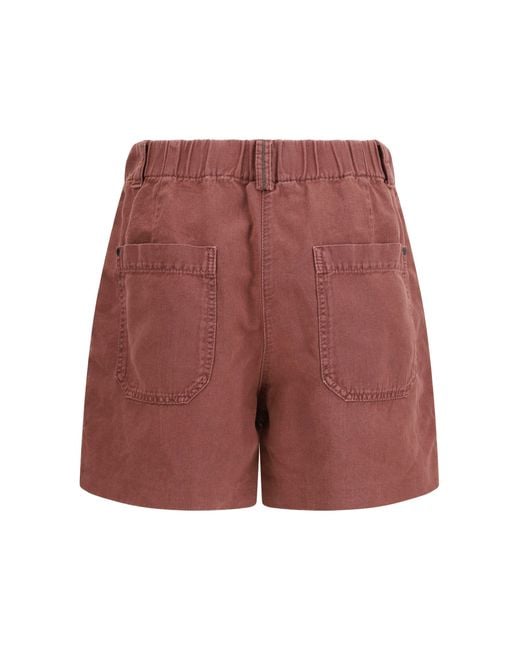 Brunello Cucinelli Red Linen Shorts