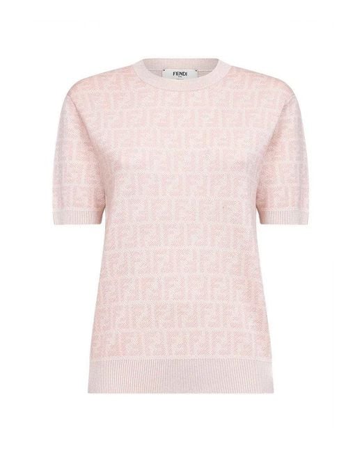Fendi Pink Crewneck Knitwear