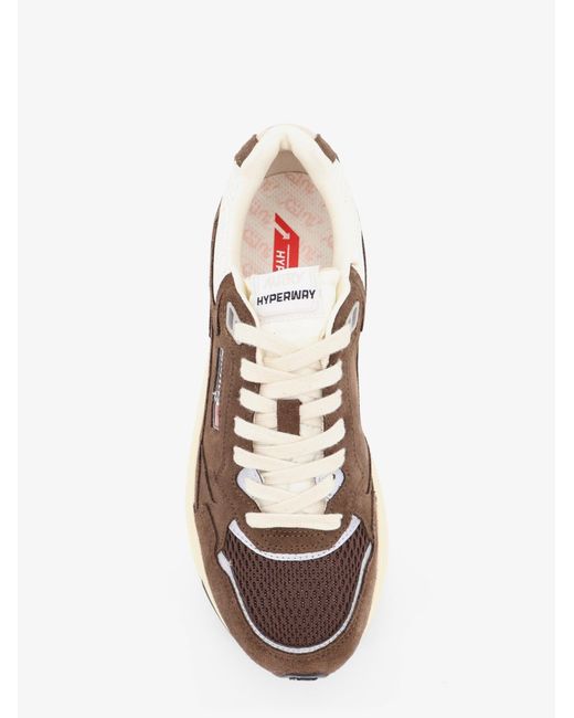 Autry Brown Hyperway Low Mesh And Suede Sneakers for men