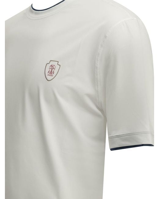 Brunello Cucinelli White Crewneck T-Shirt for men