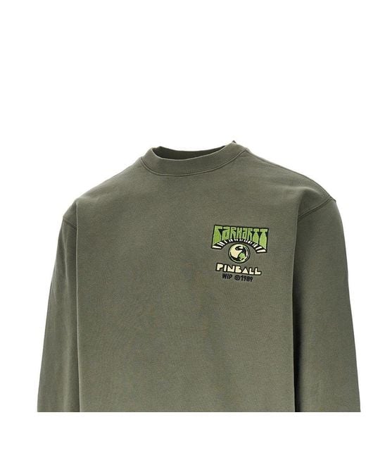 Carhartt Green 'Pinball' Embroidery Crewneck Sweatshirt for men