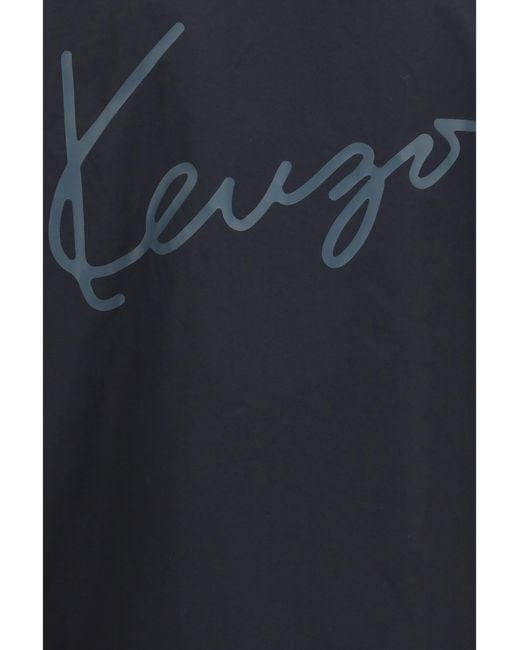 KENZO Blue Lightweight Cotton And Nylon Jacket for men