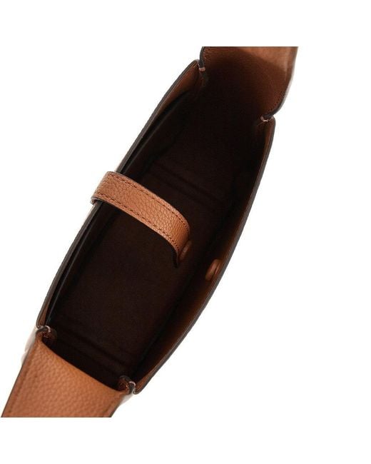 Tory Burch Brown 'Miller Swing' Grained Leather Crossbody Bag