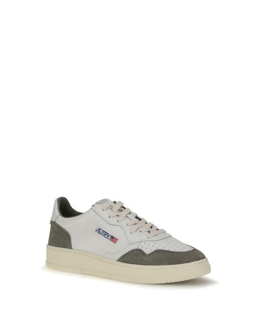 Autry White Medalist Low Sneakers/Smoked for men
