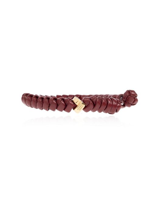 Bottega Veneta Red "Intrecciato" Bracelet for men
