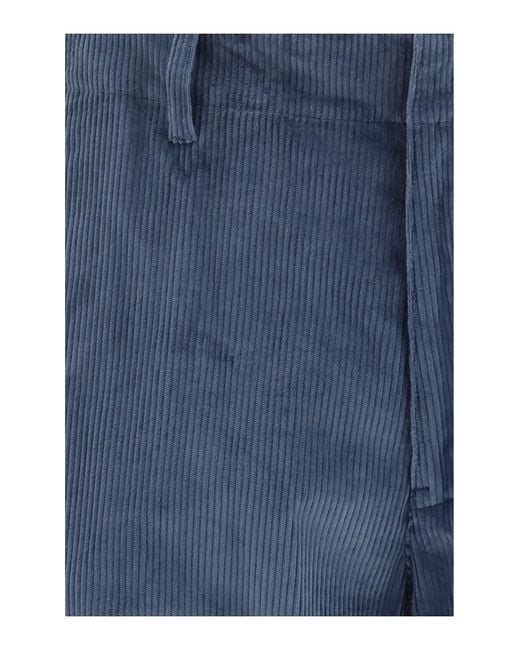 Etro Blue Roma Stretch Cotton Corduroy Pants for men
