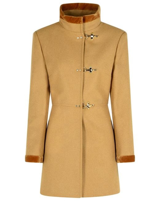 Fay Natural Wool Blend Coat