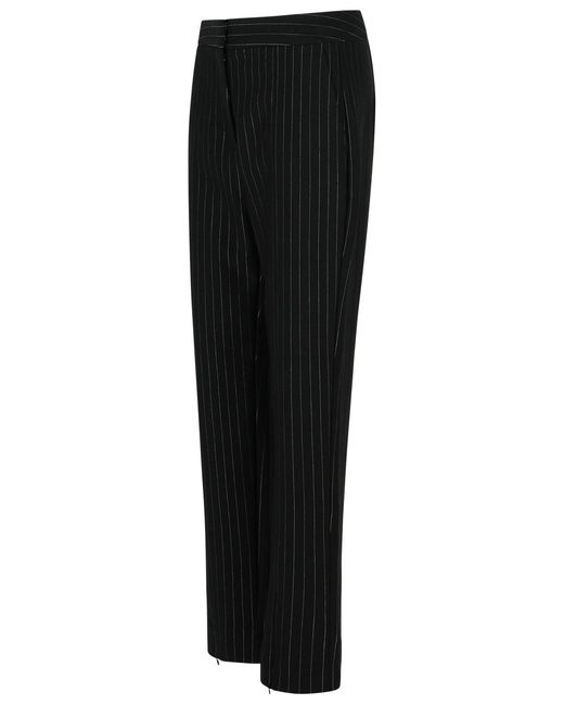 Ganni Black Viscose Blend Trousers