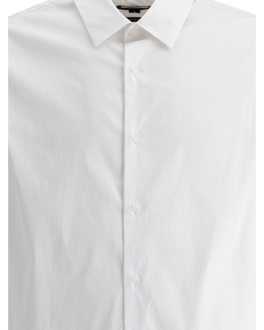 Vince White Cotton Poplin Shirt for men