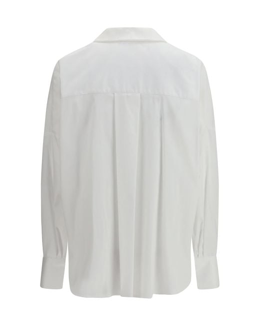 Ella White Shirt With Front Ruching
